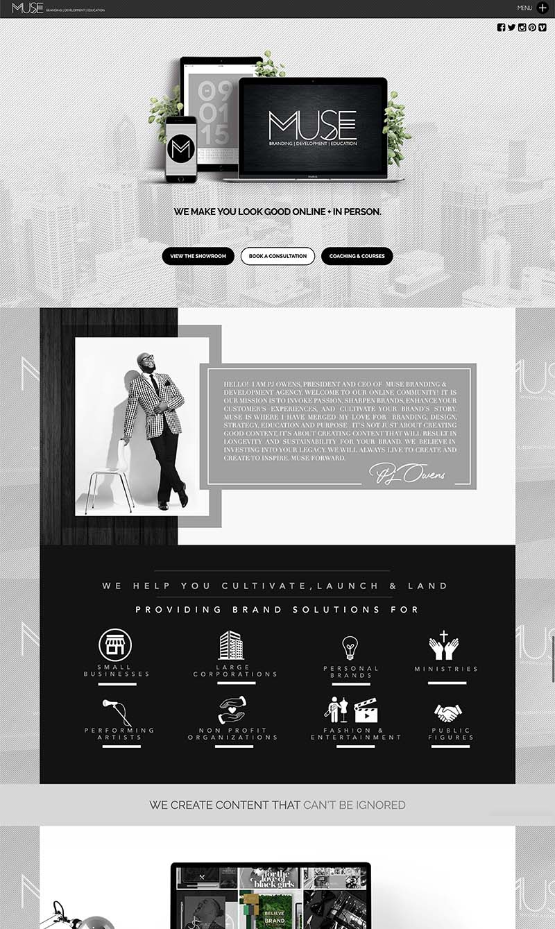 Muse Branding Agency Website
