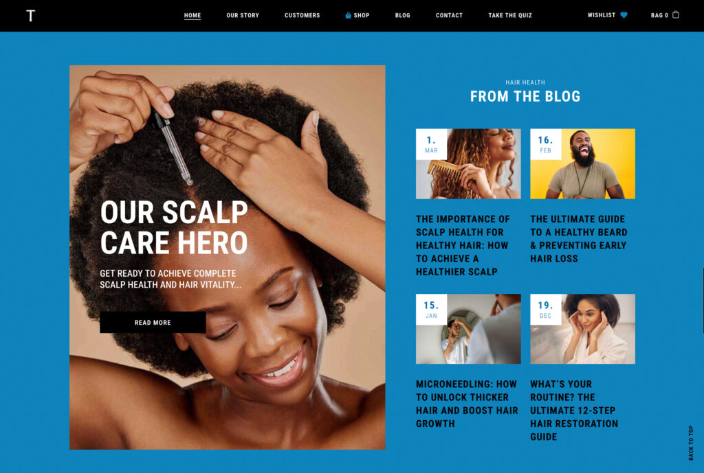 Tru Hair Growth Website Design by Indavisual Media